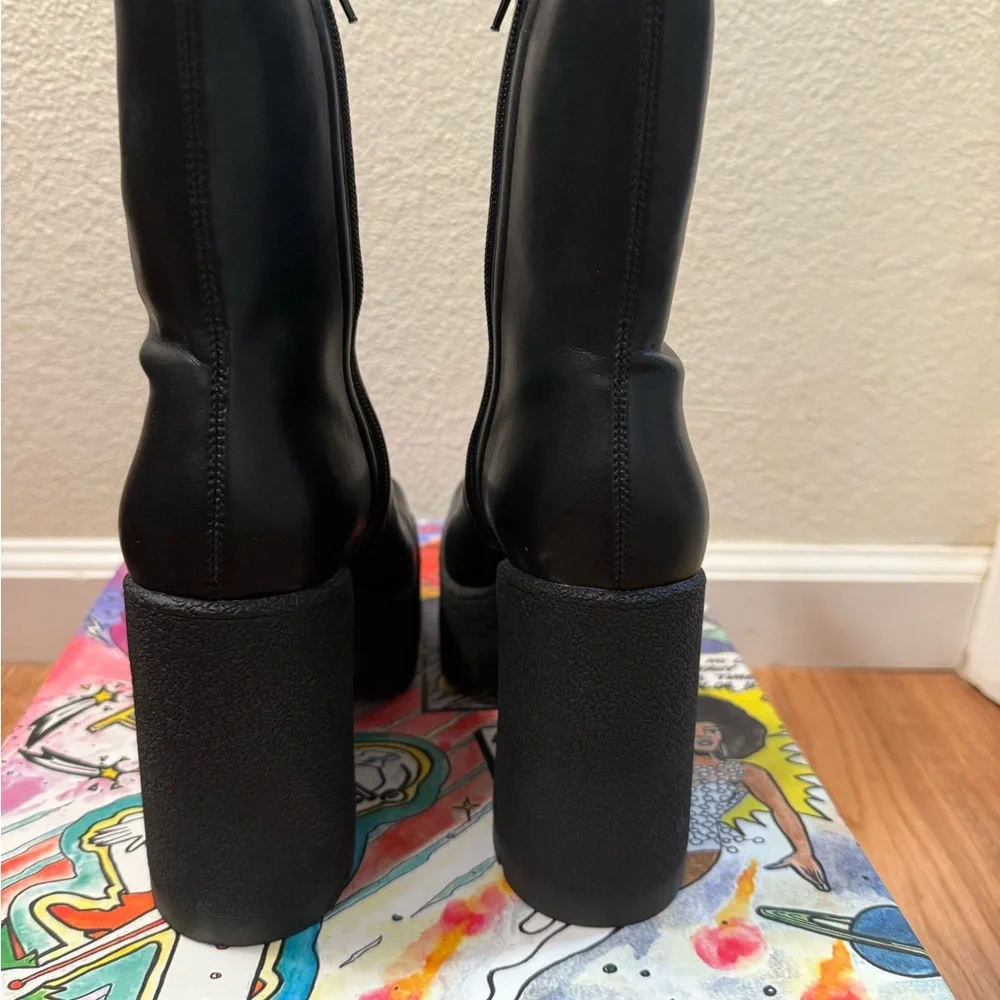 Black Platform Ankle Boots-Jeffrey Campbell - Burning Man - Picture 4 of 7